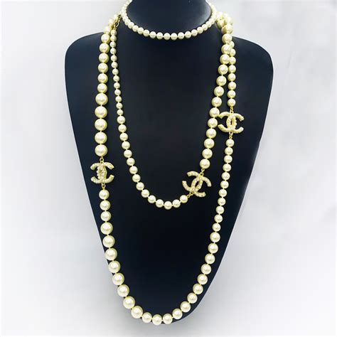 chanel inspired pearl necklace uk|genuine chanel necklace.